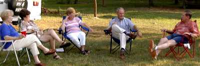 Sitting around the back yard