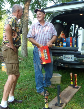 Setting up fireworks