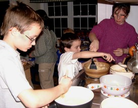 Esther Payne and helpers